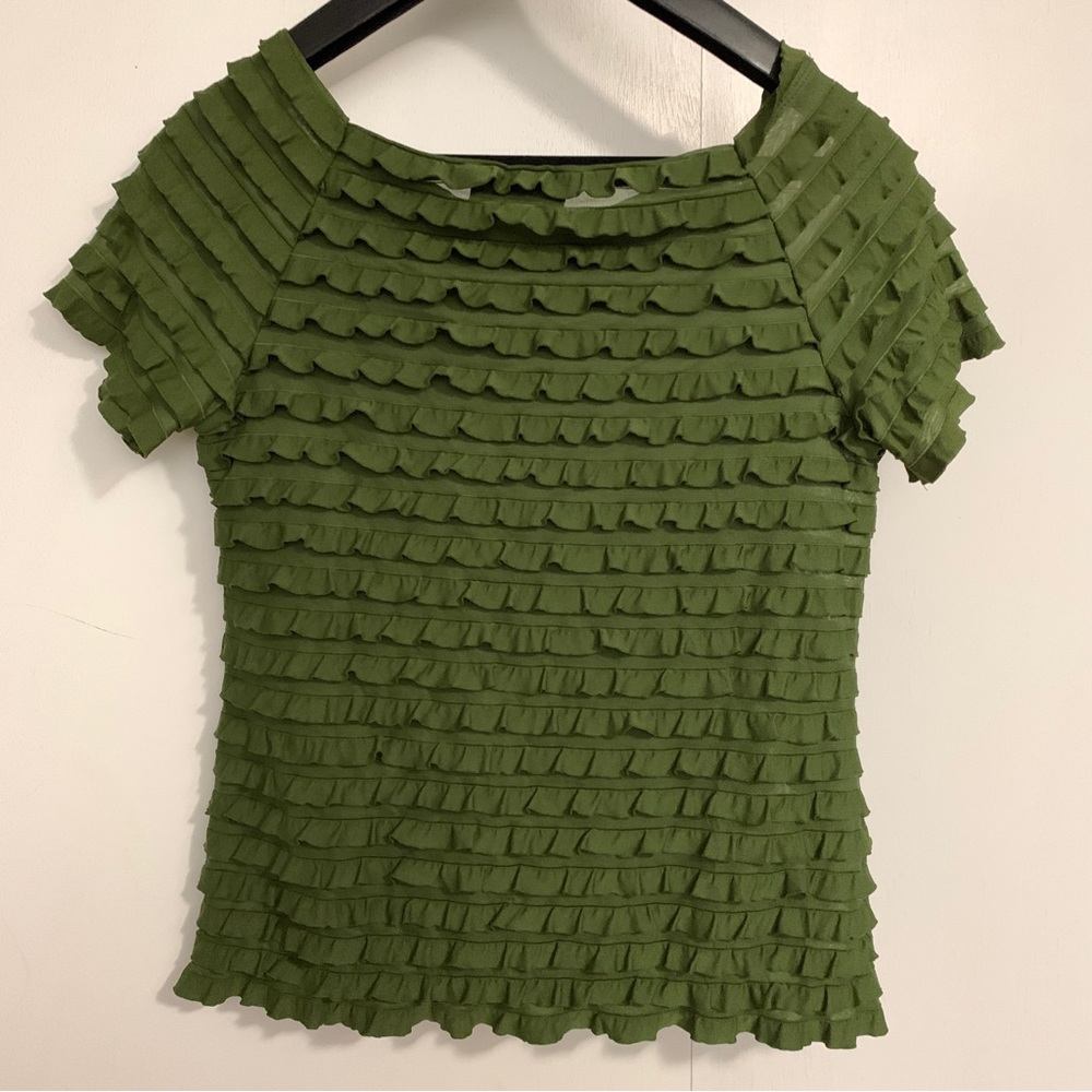 AB Studio Ruffled Crop Top - Picture 2 of 3